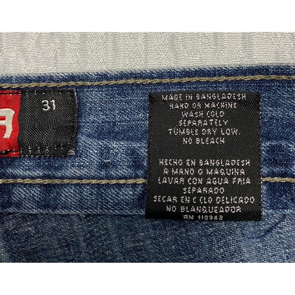 LADA Mens Blue Jeans Wide Leg Straight Distressed Denim Pants Size 30 Y2K Skater - Picture 9 of 11